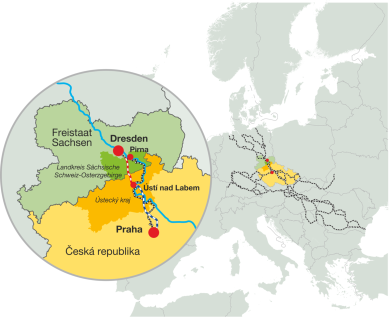 Übersichtskarte Rhein-Donau