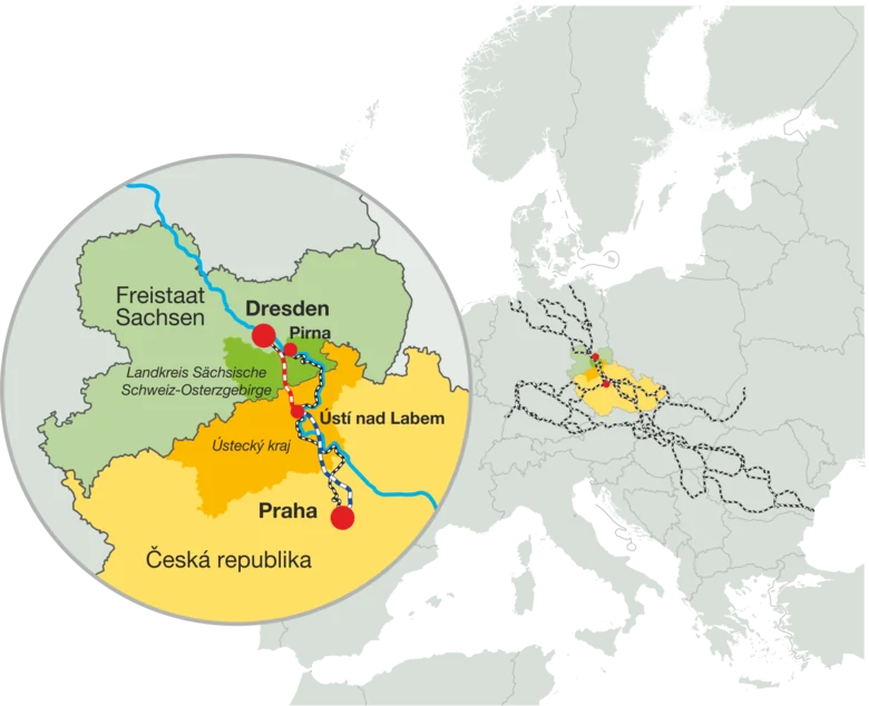 Übersichtskarte Rhein-Donau