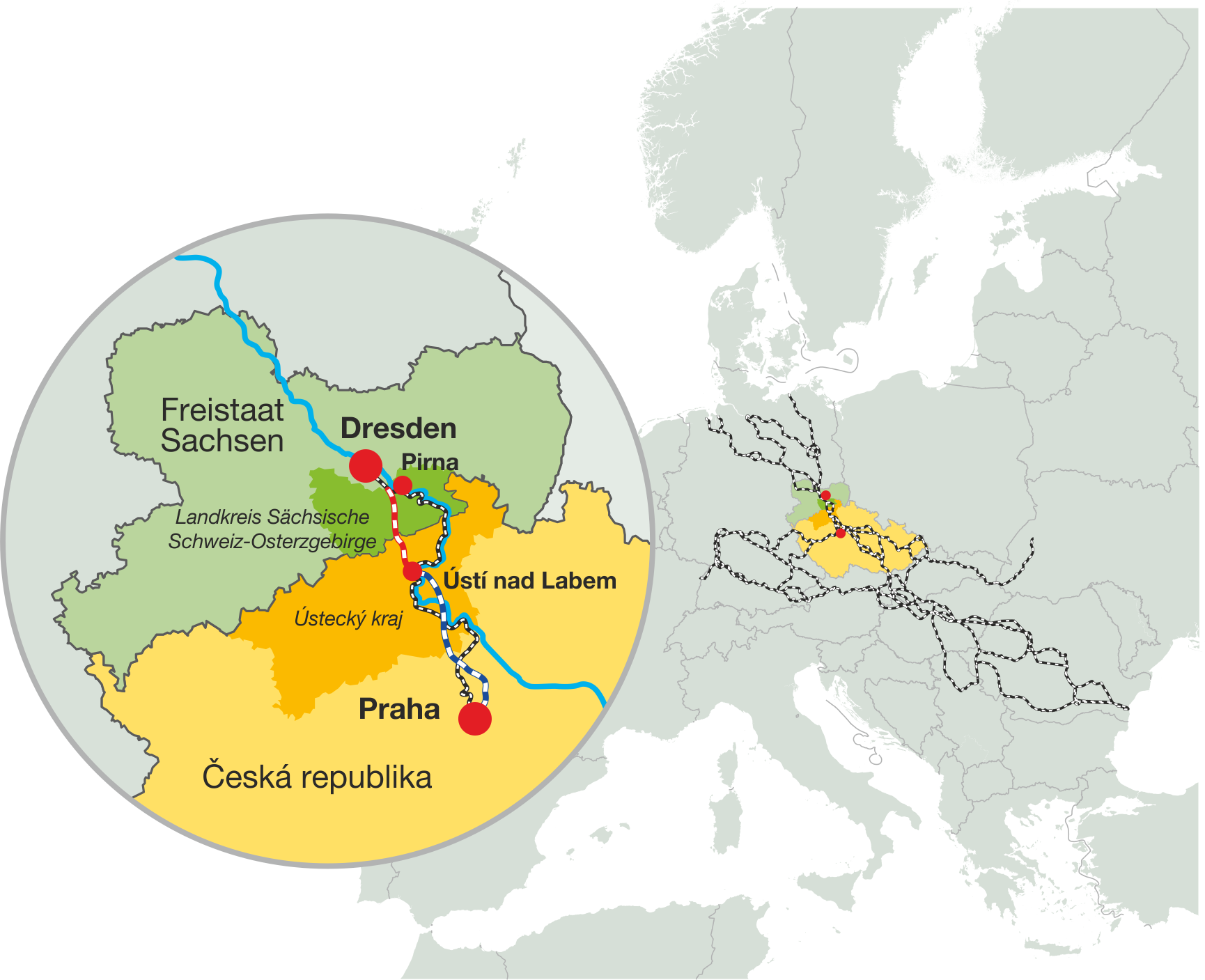 Übersichtskarte Rhein-Donau
